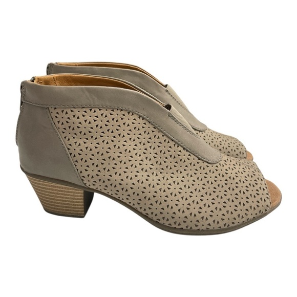 Earth Origins Nubuck Peep-Toe Booties Carden Granite size 8M - Picture 3 of 11